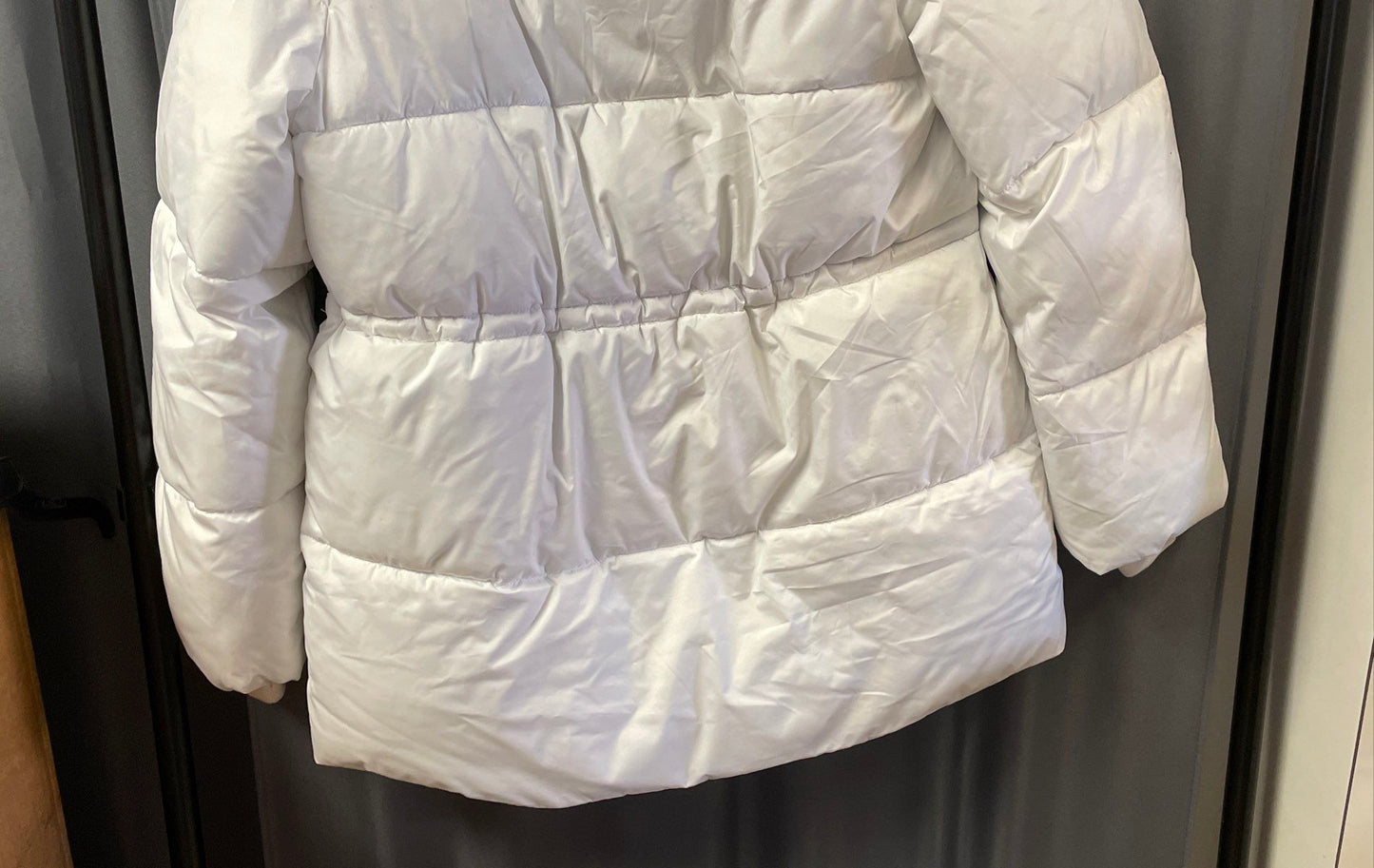 J. Crew Women's White Signature Puffer Jacket Hooded Water-Repellent Size S