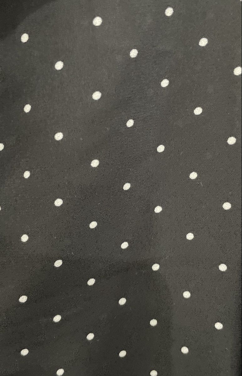 Worthington Women's Black Polkadot Button Up Tie Sleeve Blouse Size L