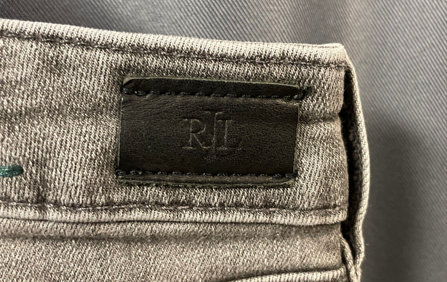 Lauren Ralph Lauren Women's Gray Stretch Straight Leg Denim Jeans Sz 14