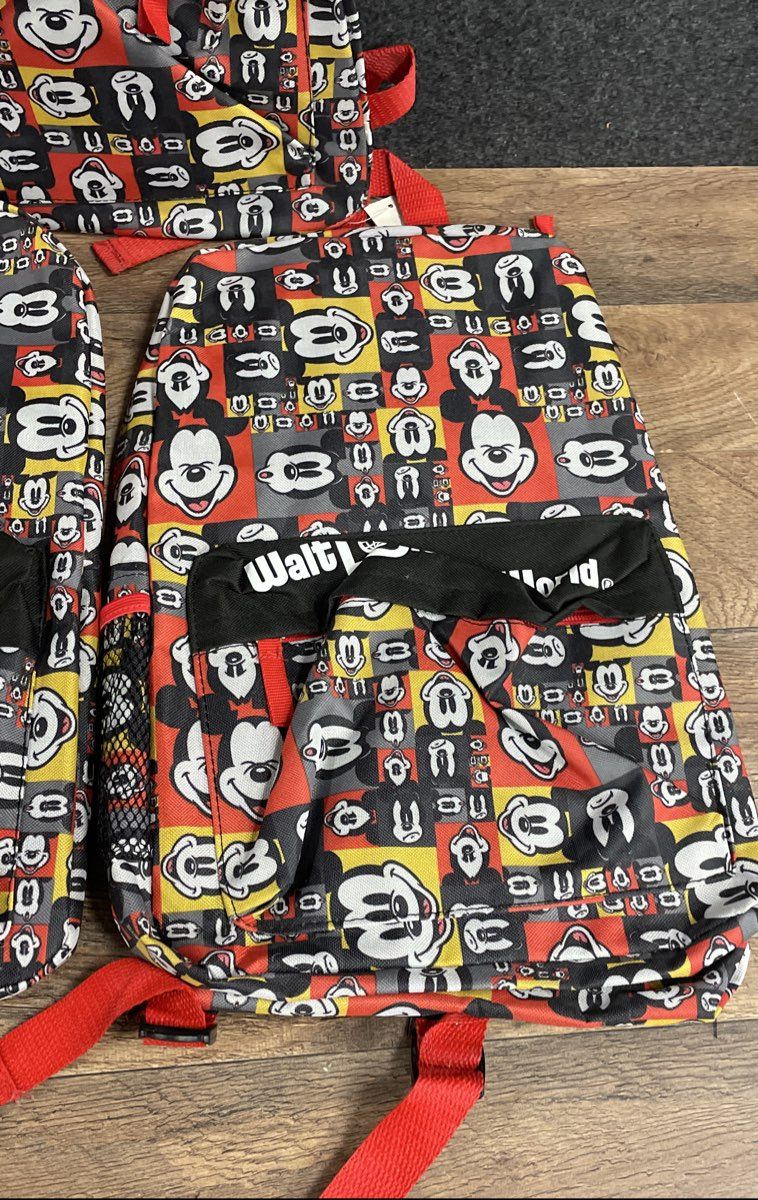 Disney Mickey Mouse Red Yellow Black White Backpack NWT Lot of 3