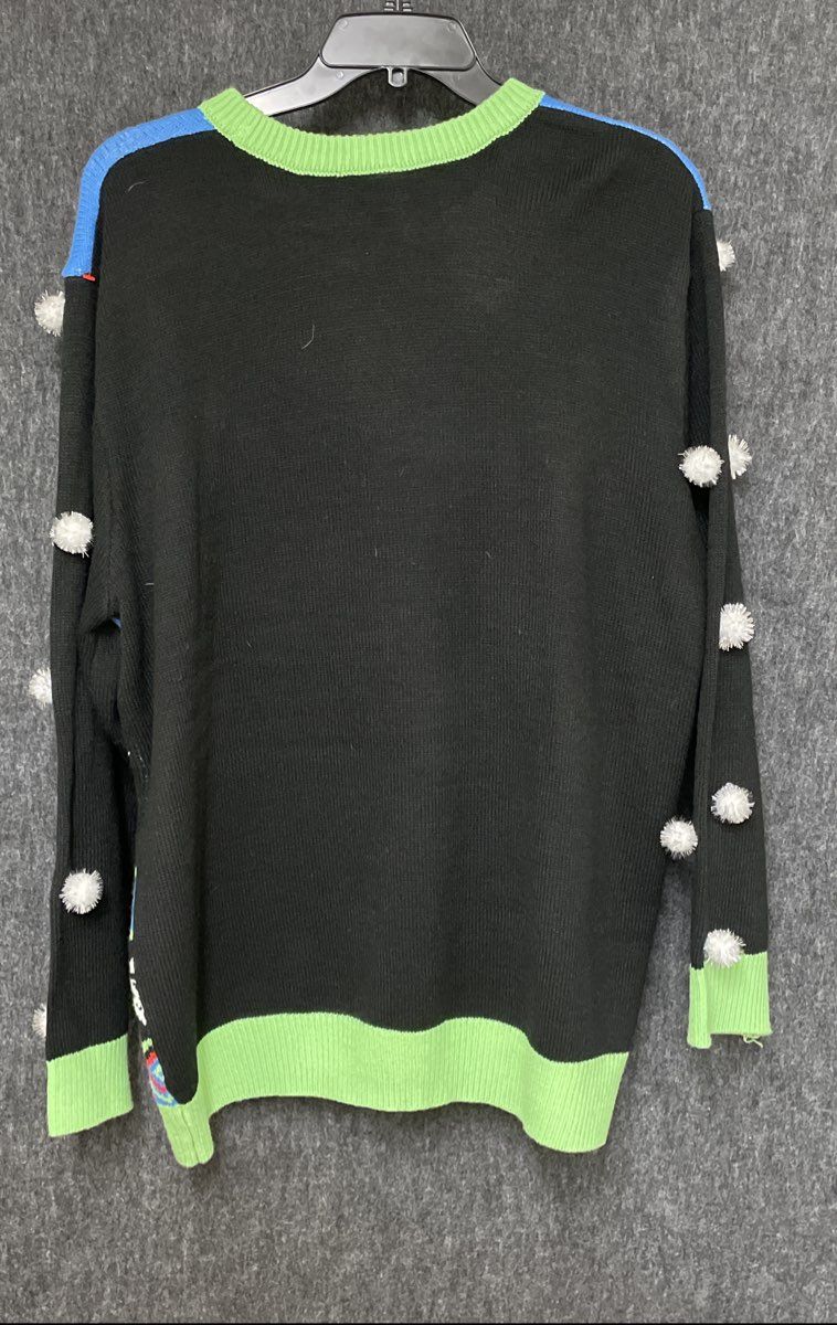 Star Wars The Mandalorian Grogu Ugly Holiday Sweater Adult Size L/XL Pom Poms
