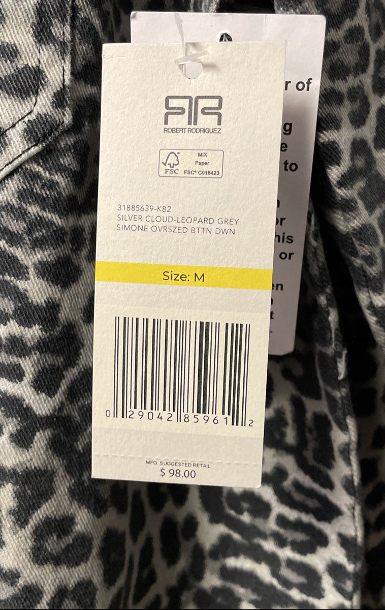Robert Rodriguez Women's Simone Oversized Leopard Print Shirt Jacket NWT Sz M