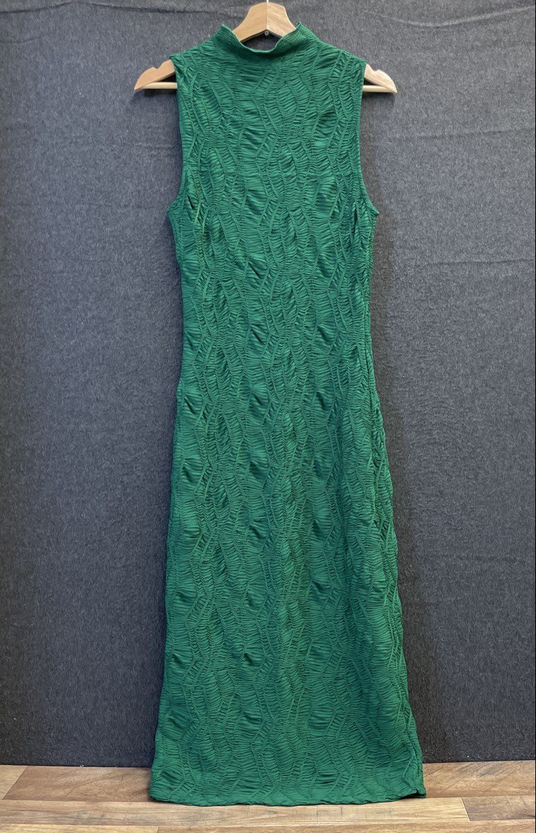 House of Harlow 1960 Women's Green Textured Mock Neck Sleeveless Dress Sz S NWT