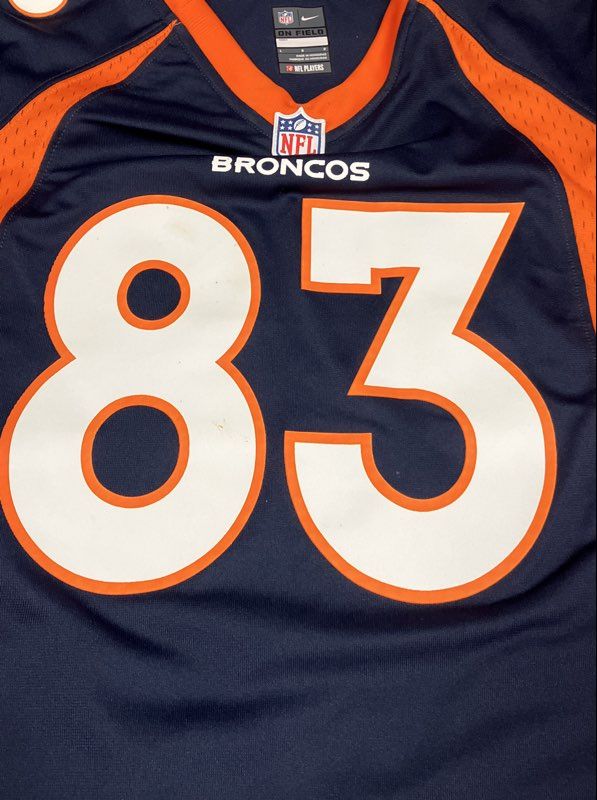 Nike Men's Denver Broncos Wes Welker 83 NFL Jersey Navy Orange Sz L