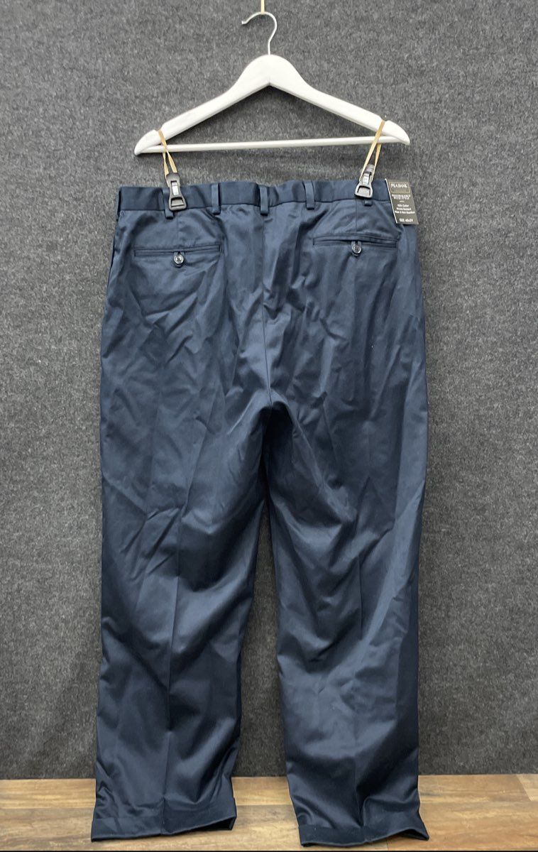 Jos. A. Bank Men's Traveler Navy Blue Pleated Cuffed Cotton Pants NWT Sz 40x29