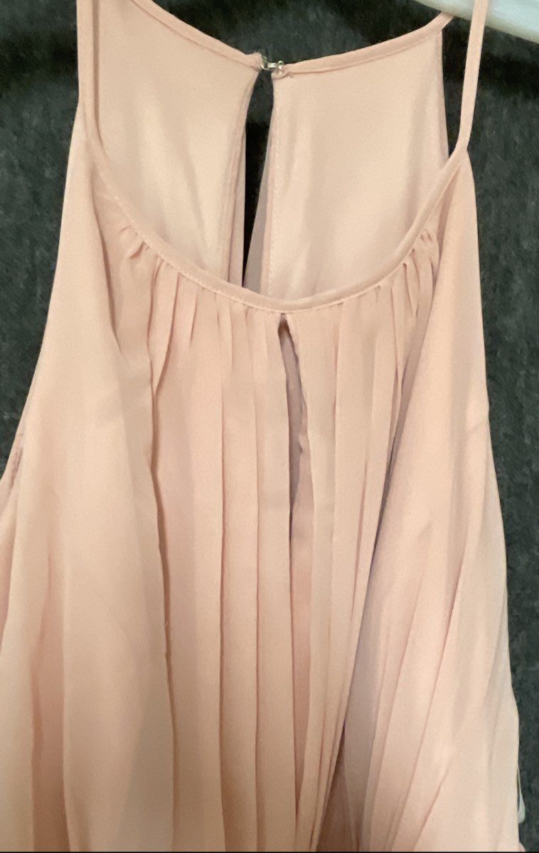 David's Bridal Women's Coral Pink Chiffon Halter Bridesmaid Dress Sz 24