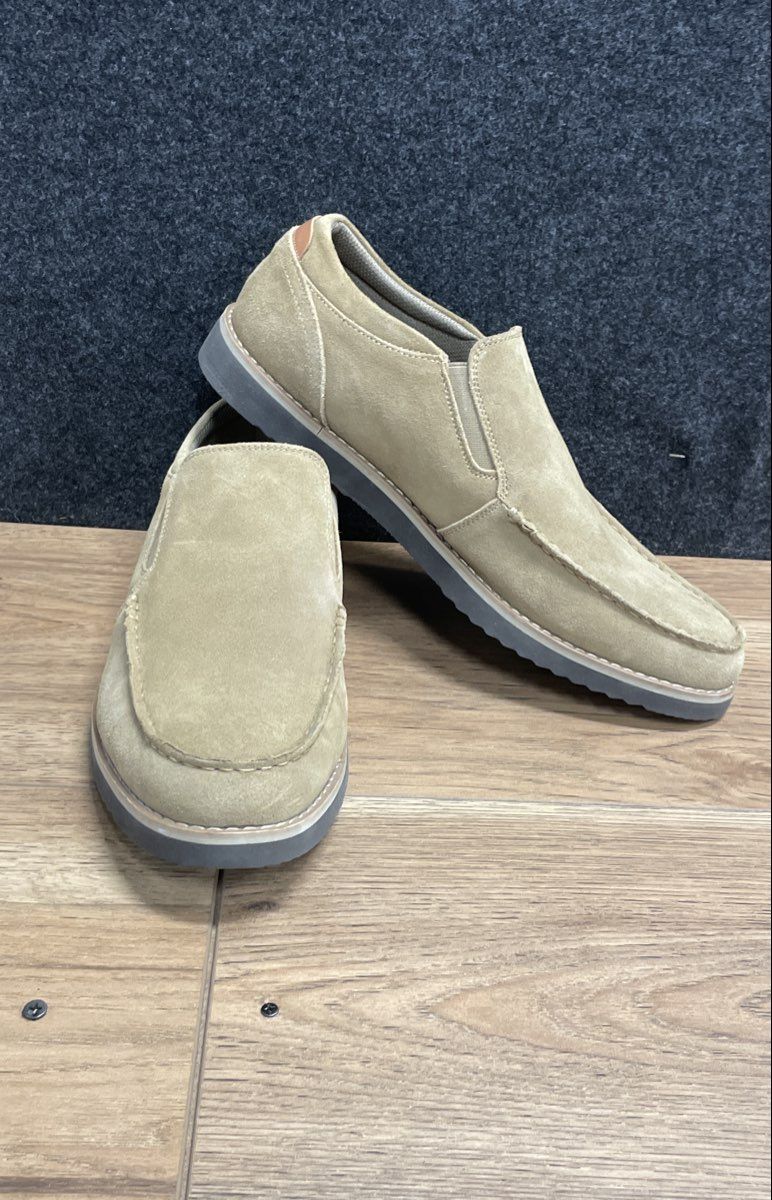 Lands' End Men's Tan Suede Slip-On Loafers Casual Shoes Size 11.5 D