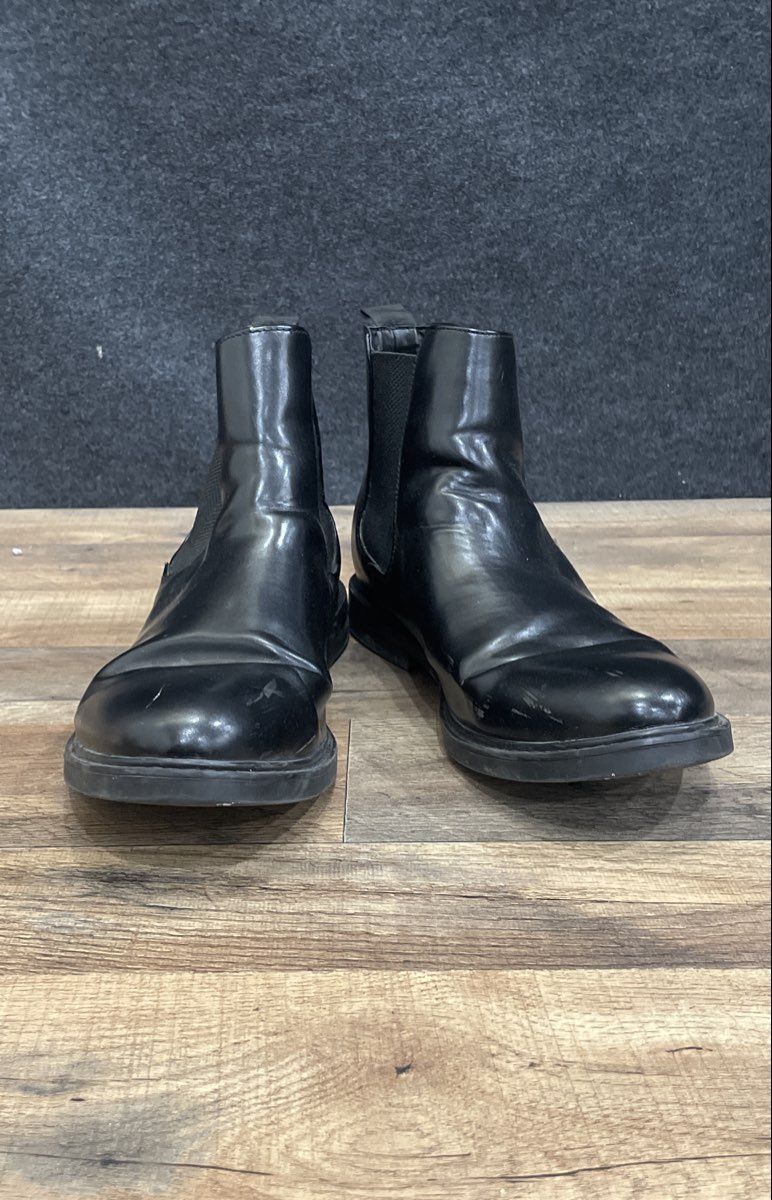 Kenneth Cole Reaction Black Faux Leather Chelsea Boots Men's Size 12