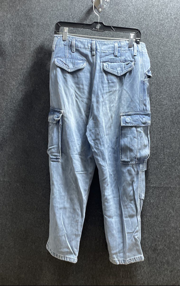 Lucky Brand Women's Light Blue Tencel Cargo Jeans High Rise Flap Pockets Sz 8/29
