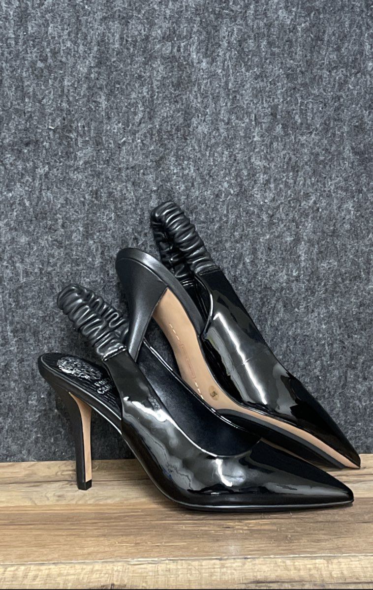 Vince Camuto Tolinnis Black Patent Leather Slingback Pumps Womens Size 7 M