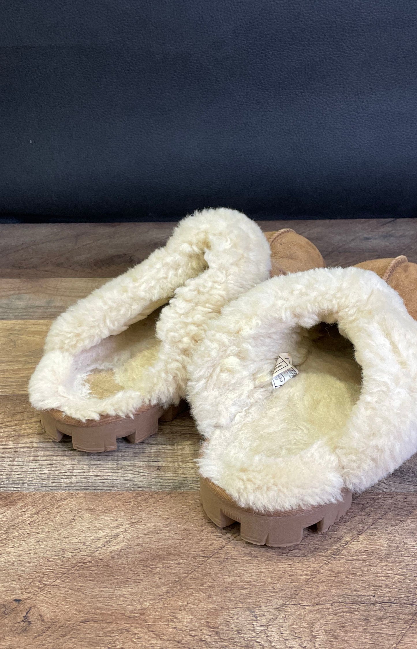 UGG Coquette Chestnut Suede Sheepskin Slippers Mules Women's Size 10