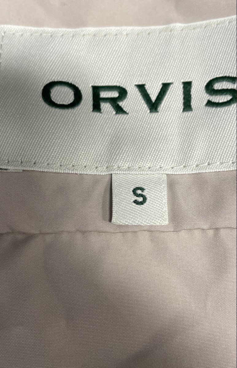 Orvis Women's Beige Full Zip Mock Neck Lightweight Mesh Lined Vest Sz S