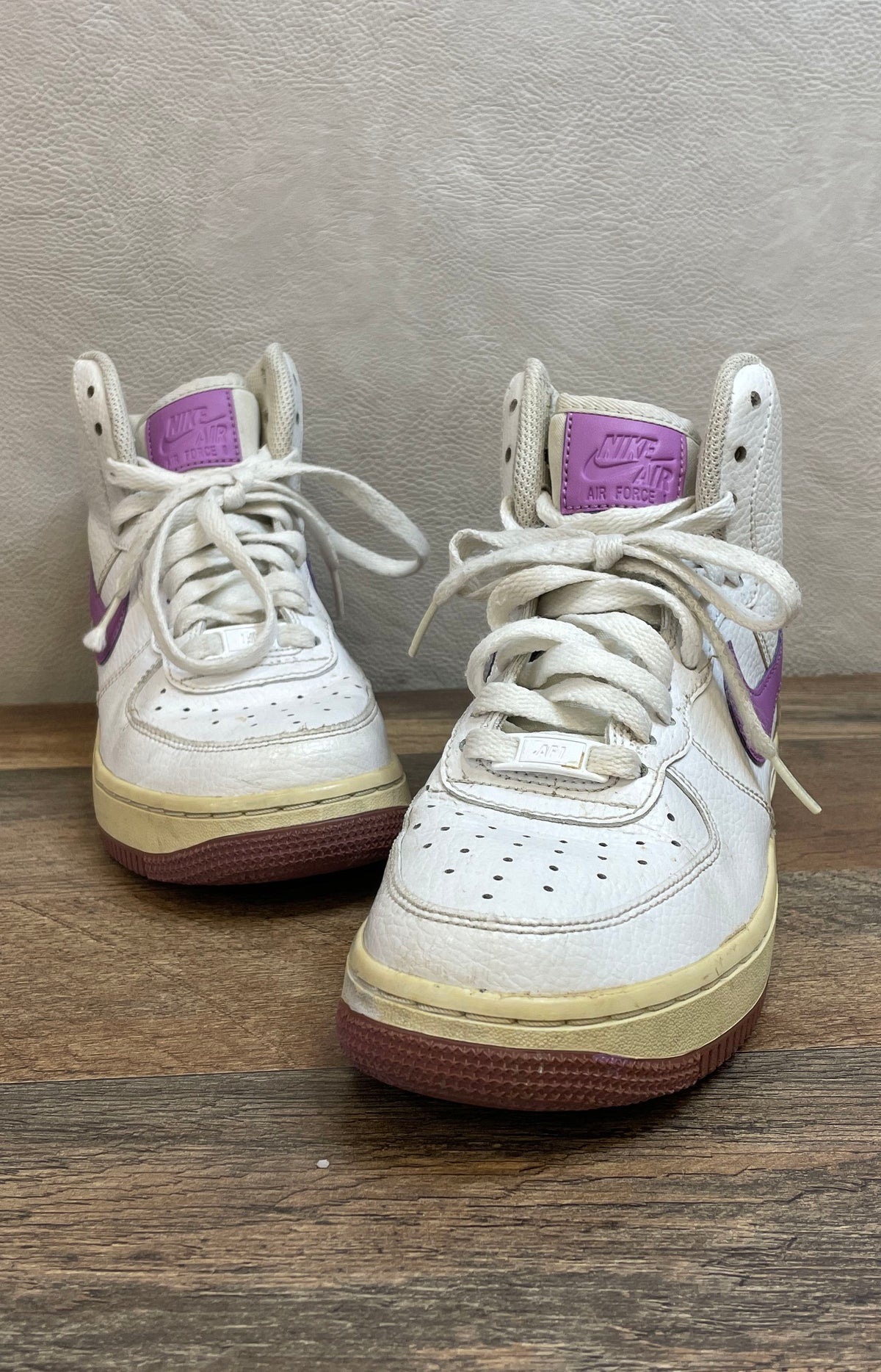 Nike Air Force 1 High White Purple Women's Size 7 334031-112