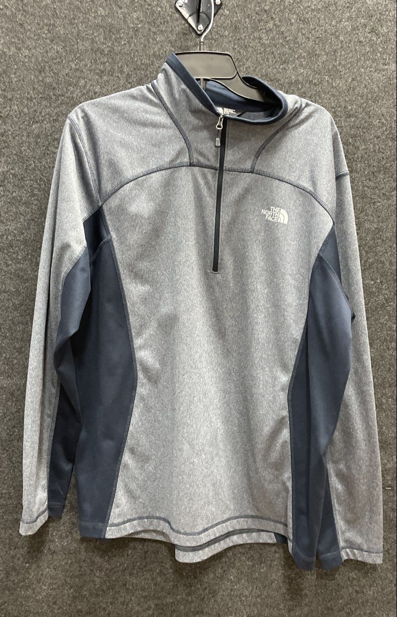 The North Face Men's 1/4 Zip Pullover Sweatshirt Gray Navy Heather Size XL