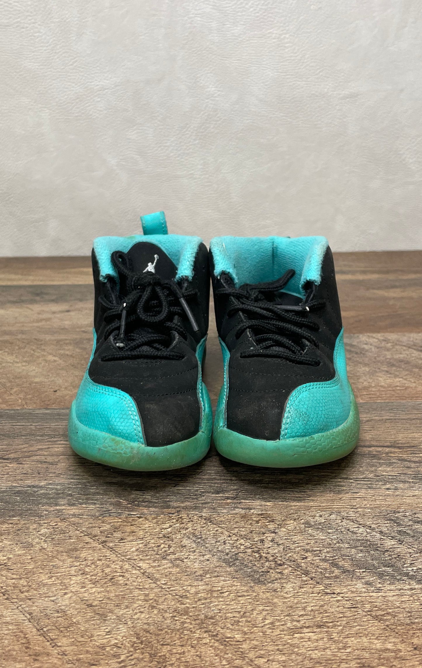 Nike Air Jordan 12 Retro Hyper Jade Black Toddler Sneakers Size 10C