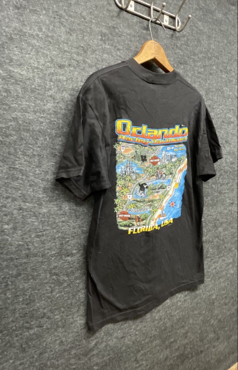 Vintage 2002 Harley-Davidson Orlando Florida Map T-Shirt NWT Made in USA Sz M