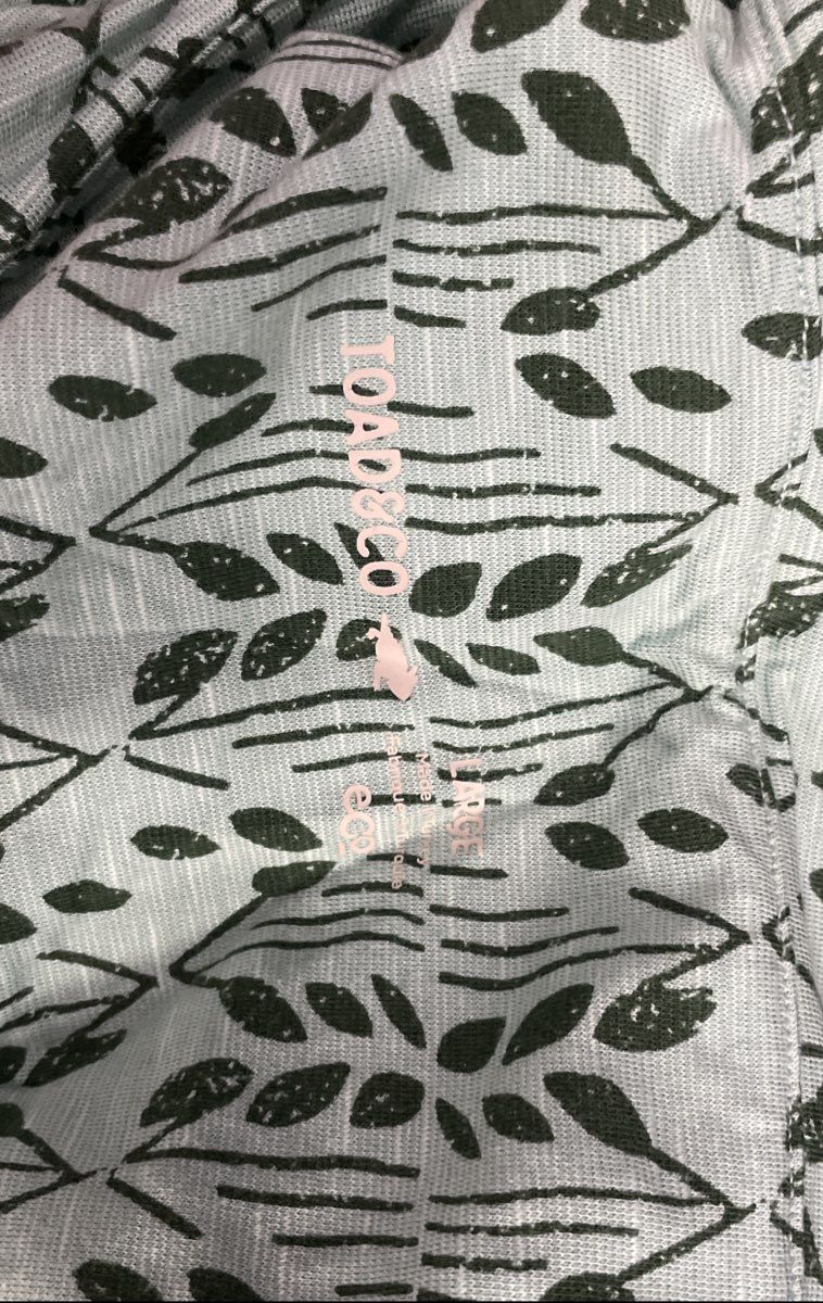 Toad & Co Women's Mint Green Botanical Leaf Print Ruched Side Skirt Size L