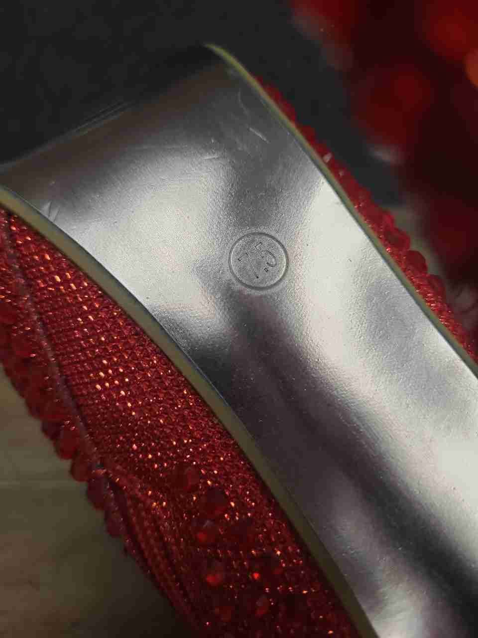 Belle Luna Red Rhinestone Studded Platform Ankle Boots Women's Size 7.5