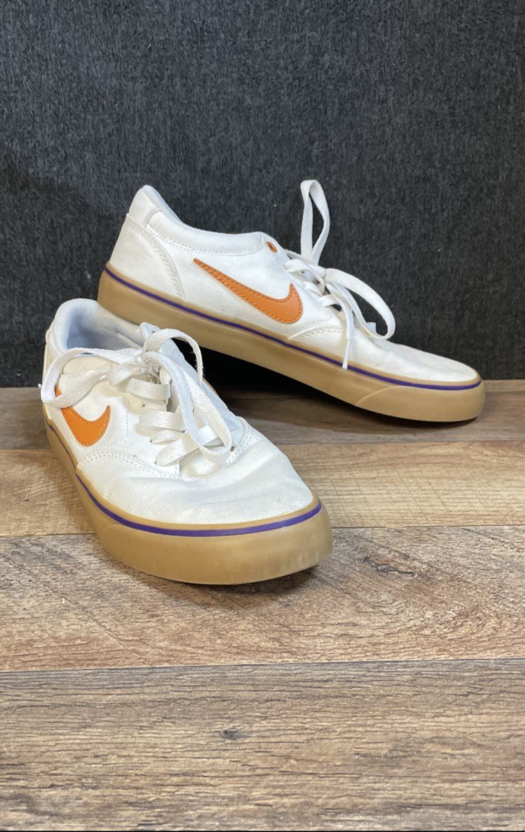 Nike SB Chron 2 White Magma Orange Gum Skate Shoes Size 6
