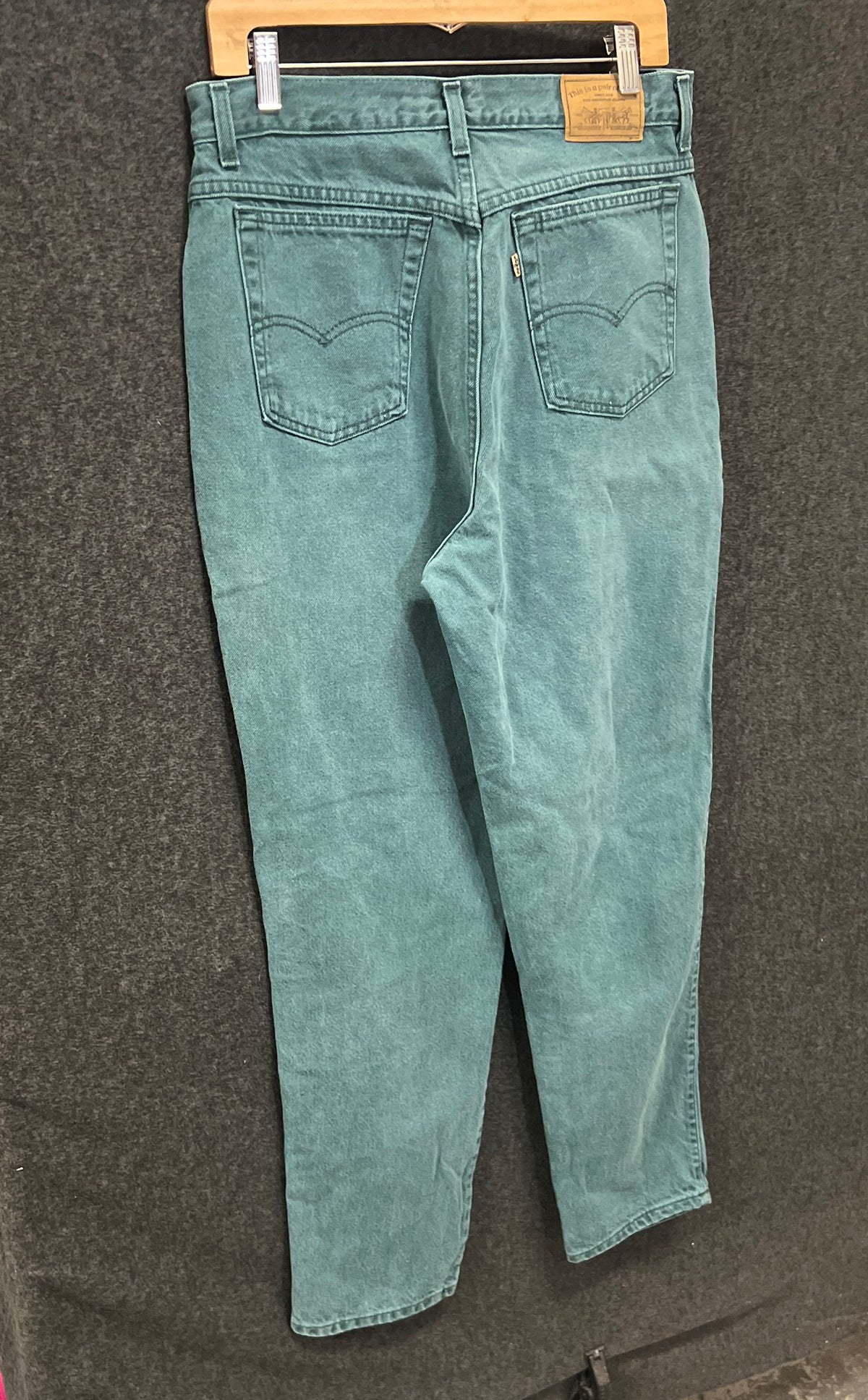Vintage 90s Levis 900 Series Green Mom Jeans High Rise Made in USA Sz 14