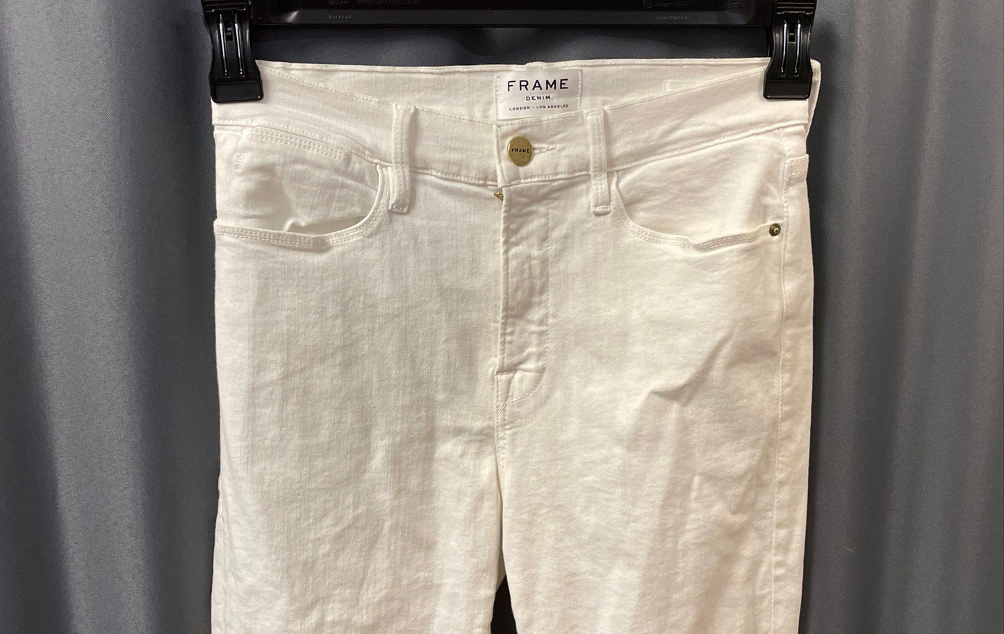 Frame Denim Women's White Le High Straight Raw Hem Jeans Size 28