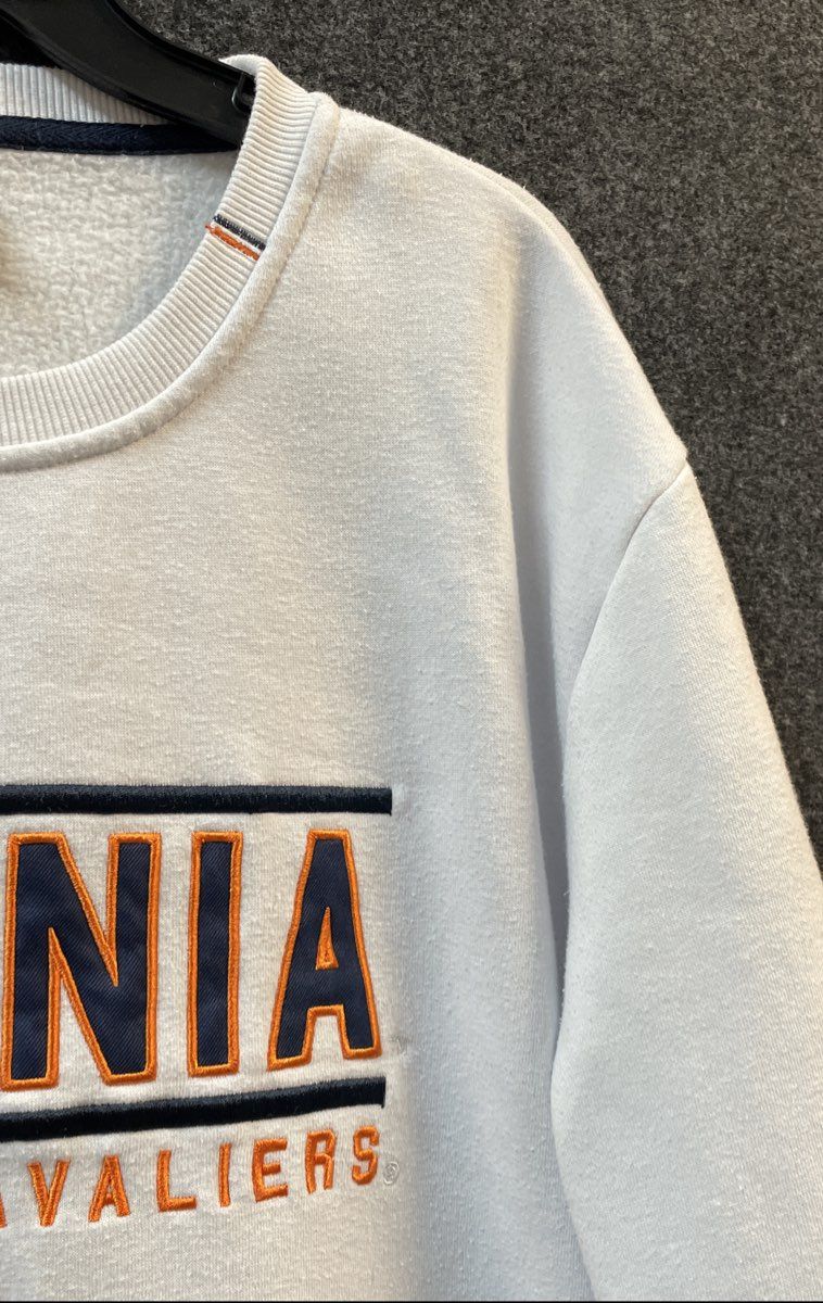 Colosseum Men's Virginia Cavaliers Crewneck Sweatshirt White Embroidered Sz XL