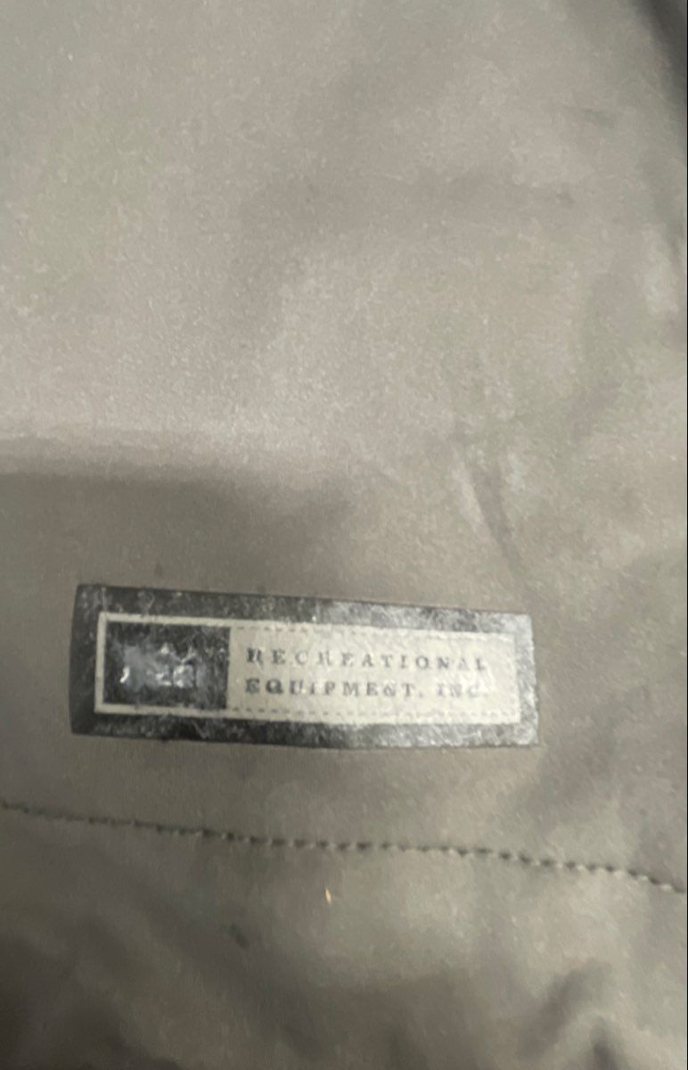 REI Men's Two Tone Gray Full Zip Hooded Shell Rain Jacket Windbreaker Size XL
