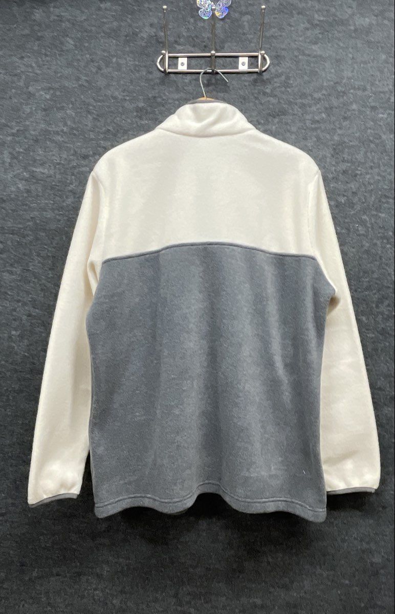 Columbia Women's Benton Springs Snap Front Fleece Pullover White Gray Sz 1X