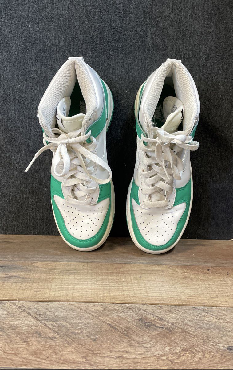 Nike Dunk High GS White Chlorophyll Green Sneakers Size 4Y
