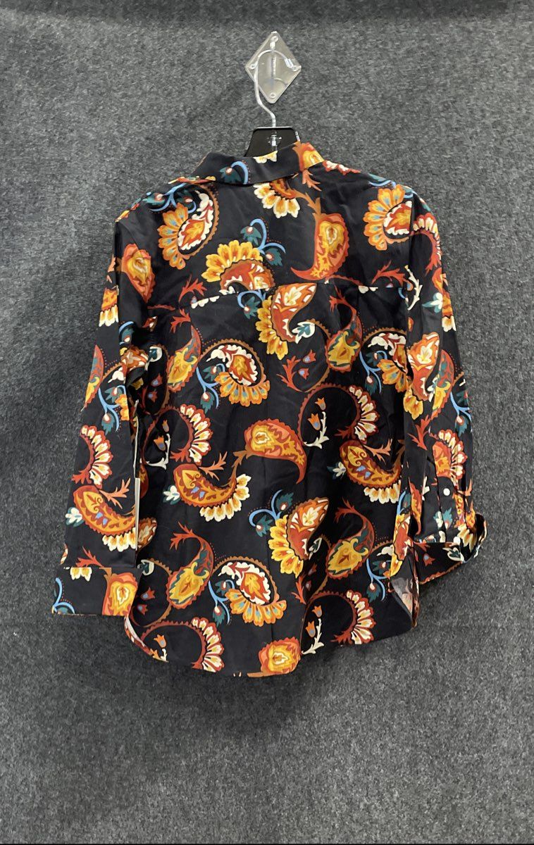 Chico's Women's No Iron Stretch Multi Paisley Button-Up Shirt NWT Sz 1