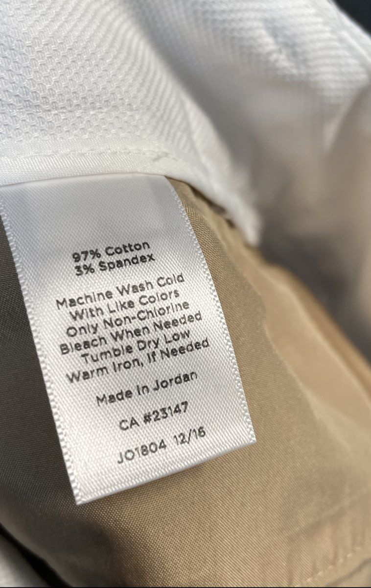 Talbots Women's Hampshire Pants White Cotton Stretch Slim Trousers Sz 12
