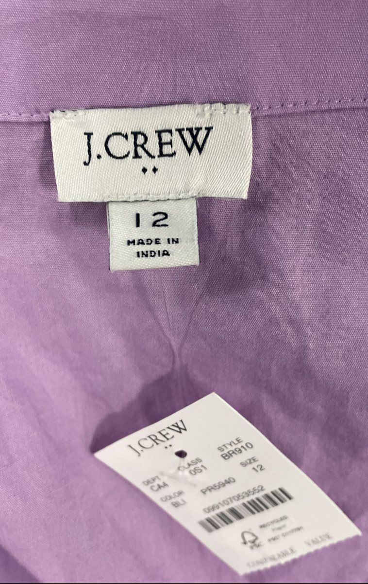 J. Crew Women's Lavender Sleeveless Tiered Faux Wrap Midi Dress Sz 12 NWT