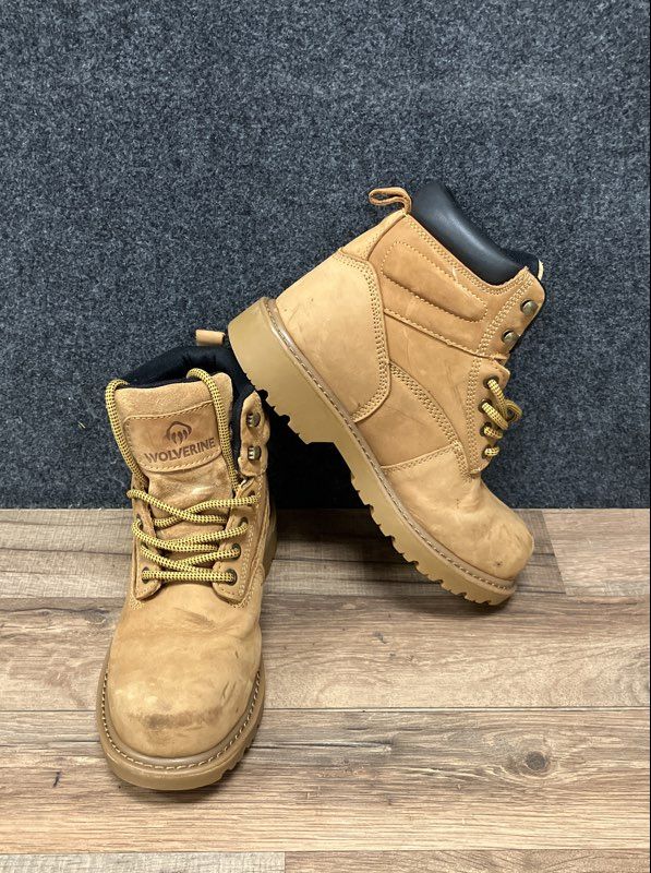 Wolverine Wheat Leather 6-Inch Soft Toe Work Boots Women's Size 7.5