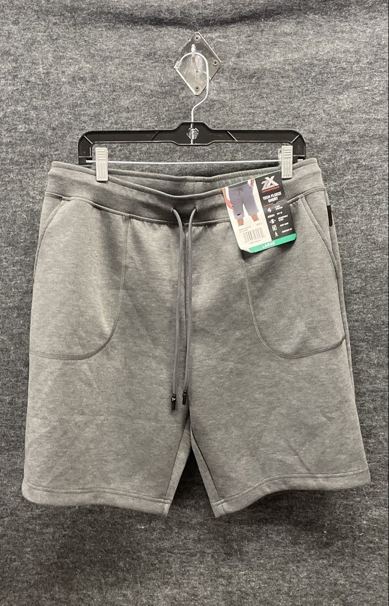 Zeroxposur Men's Gray Tech Fleece Shorts 4-Way Stretch UPF 30 NWT Sz L