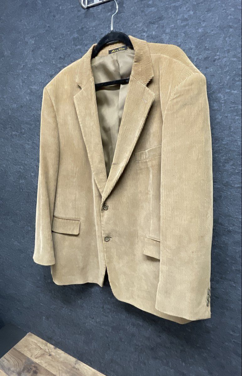 Hunt Valley Men's Tan Corduroy Two-Button Blazer Sport Coat XL