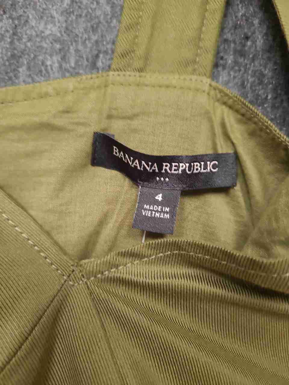 Banana Republic Women's Olive Midi Dress Sleeveless Button Front Sz 4 NWT