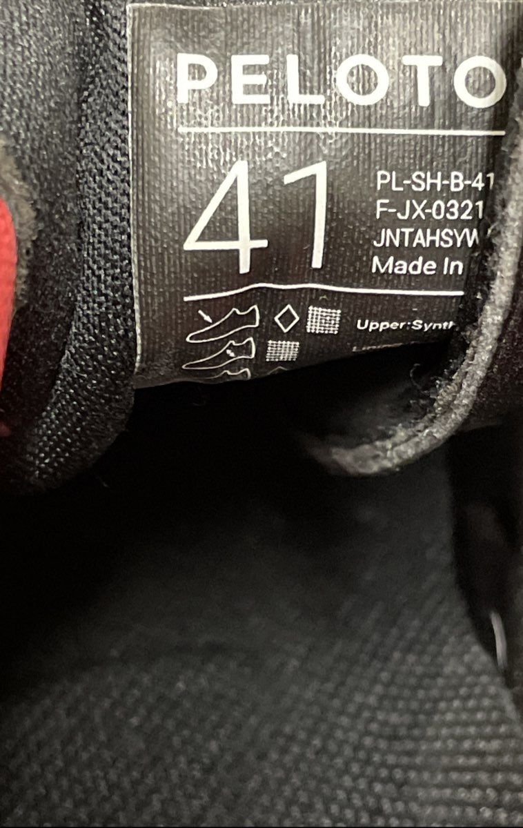 Peloton Original Cycling Shoes Black Red Size EU 41 US 8.5 With Cleats & Tools