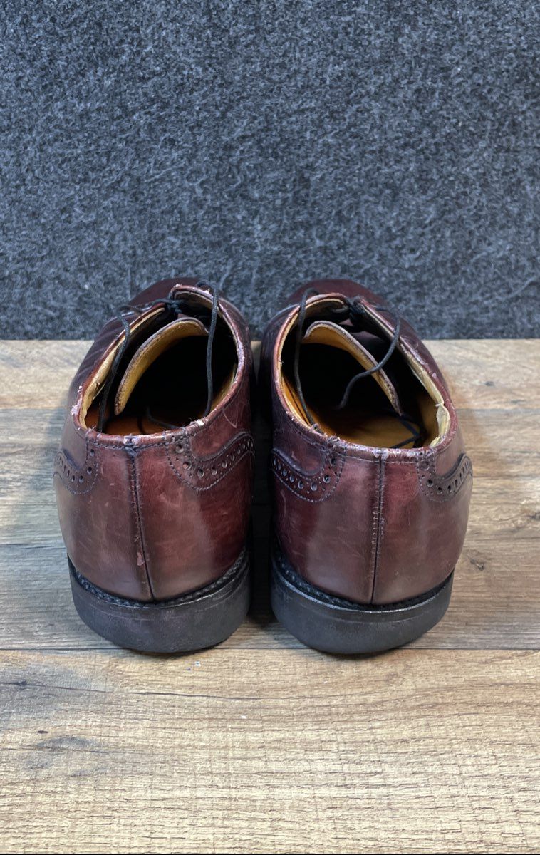 Allen Edmonds San Marco Burgundy Leather Cap Toe Derby Shoes Size 13 AA