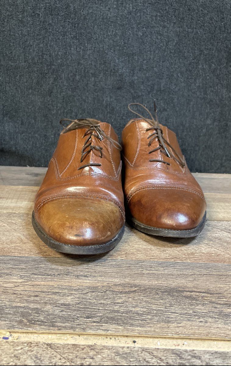 Giorgio Brutini Brown Leather Cap Toe Oxford Dress Shoes Size 9.5