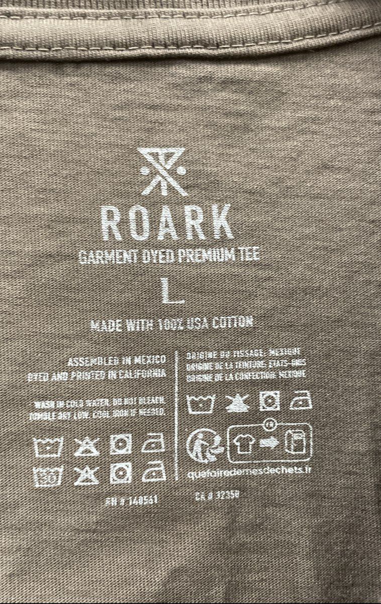 Roark Men's Artifacts Long Sleeve T-Shirt Brown Graphic Premium Tee Sz L