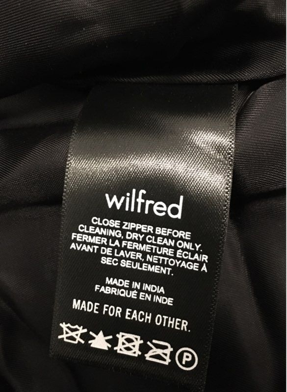 Wilfred Women's Black Vegan Leather Classic Moto Biker Jacket Sz M