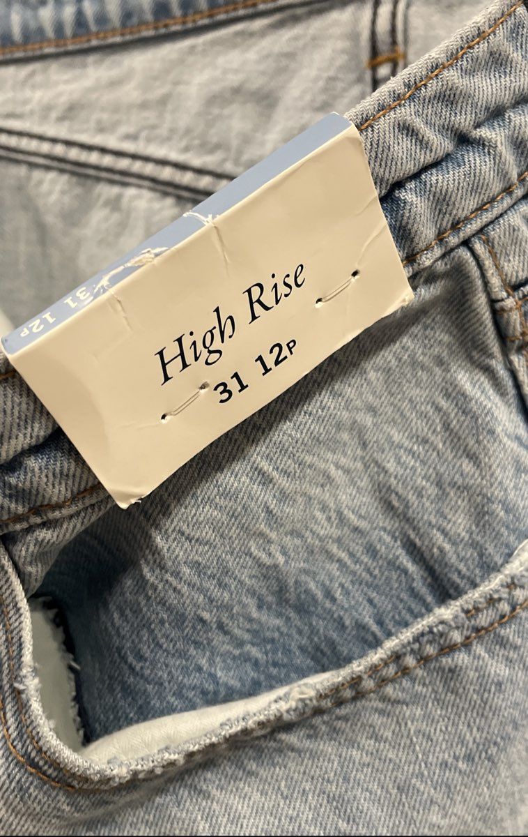 Abercrombie & Fitch Women's Light Wash High Rise Denim Slit Midi Skirt NWT Sz 31