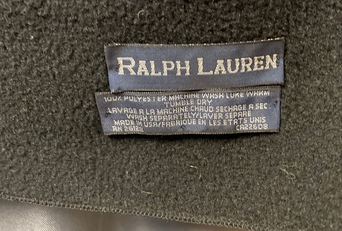 Vintage 90s Ralph Lauren Polo Sport Black Fleece Scarf Embroidered Logo USA