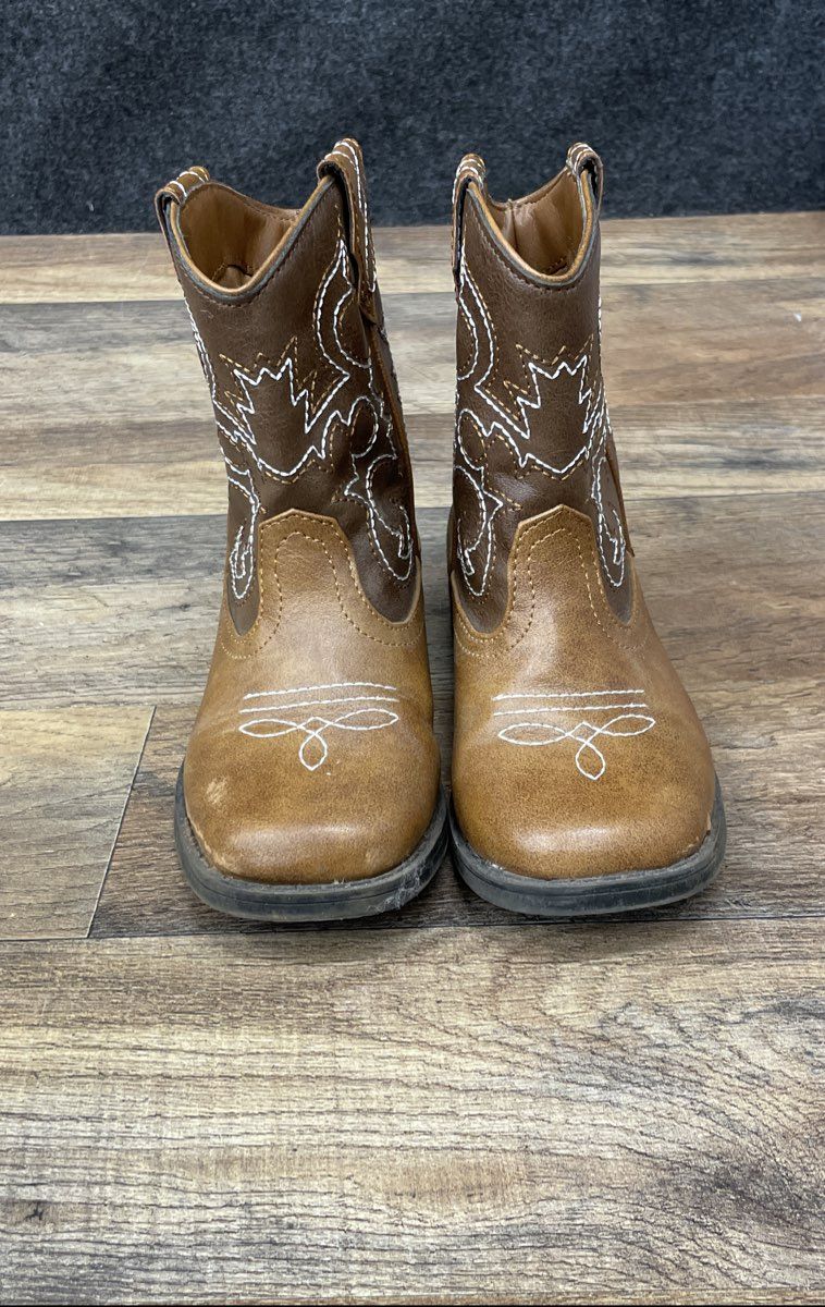 Wonder Nation Toddler Girls Brown Tan Western Cowboy Boots Size 9