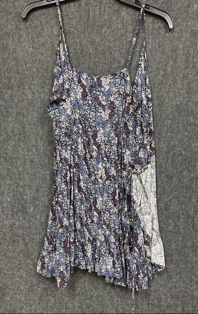 Free People Women's NWT Midnight Dance Floral Wrap Cami Top Black Size S