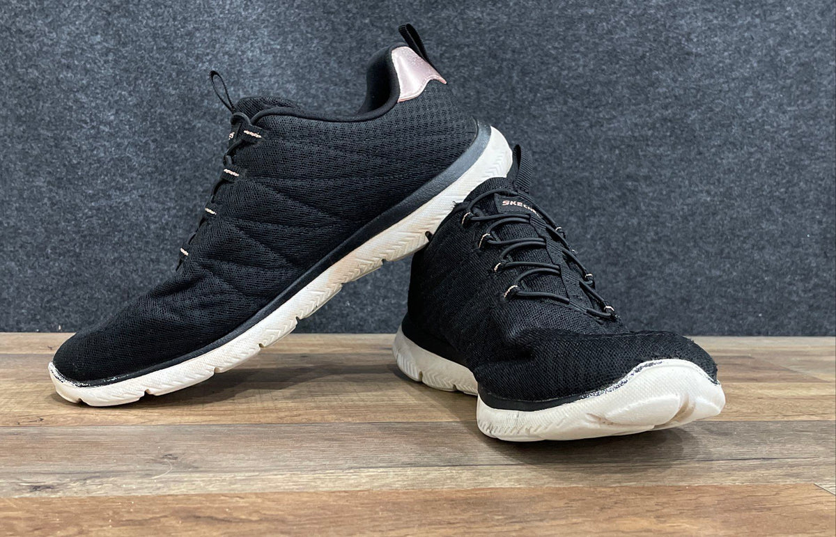 Skechers 179280WR Black Rose Gold Bungee Slip On Sneakers Women's Size 9