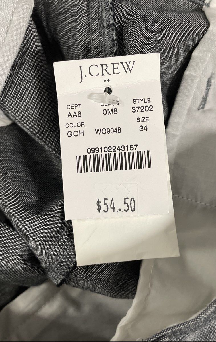 J. Crew Men's Rivington Grey Chambray 11" Inseam Shorts Sz 34 NWT