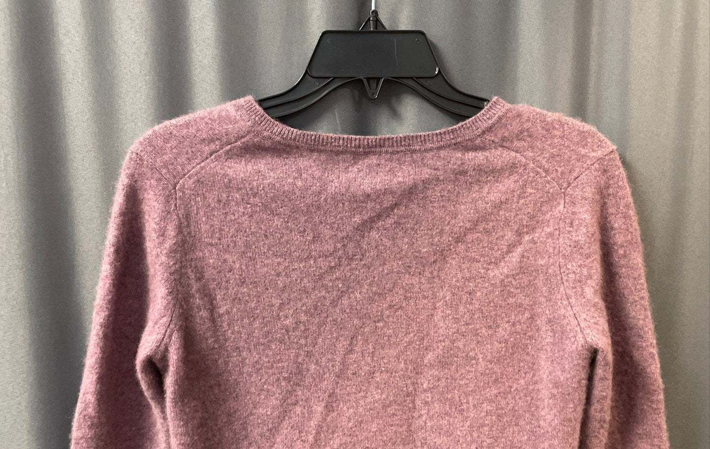 Ellen Tracy Women's Purple Heather 100% Cashmere V-Neck Sweater Sz M