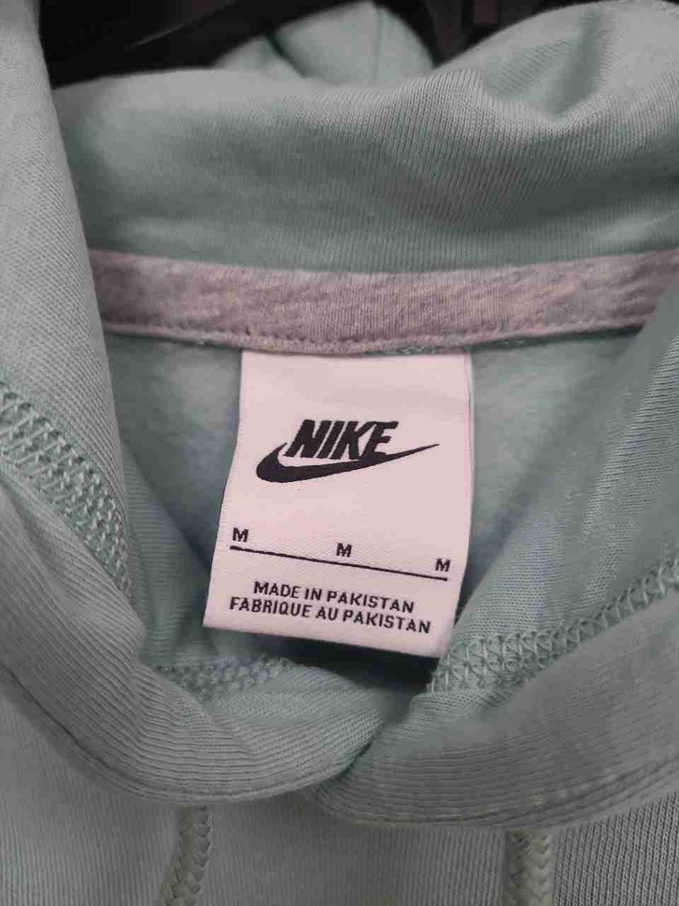 Nike Men's Pullover Hoodie Mint Light Green Embroidered Swoosh Fleece Sz M