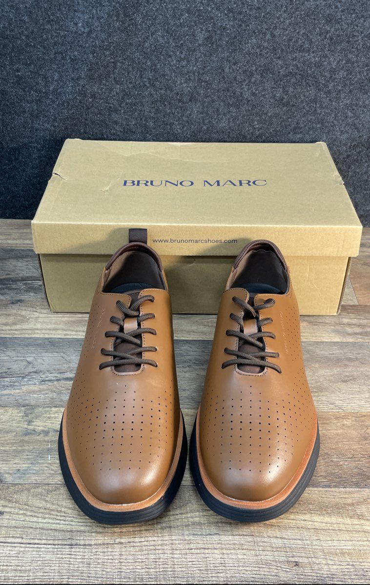 Bruno Marc MaxFlex Dress Sneaker Cognac Tan Men's Casual Shoes Size 10 DS